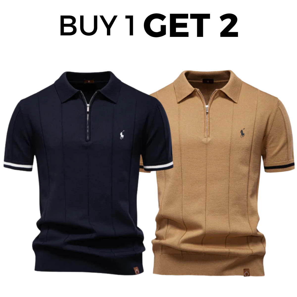 Classic Premium Knit Polo Shirt - Buy 1 Get 2